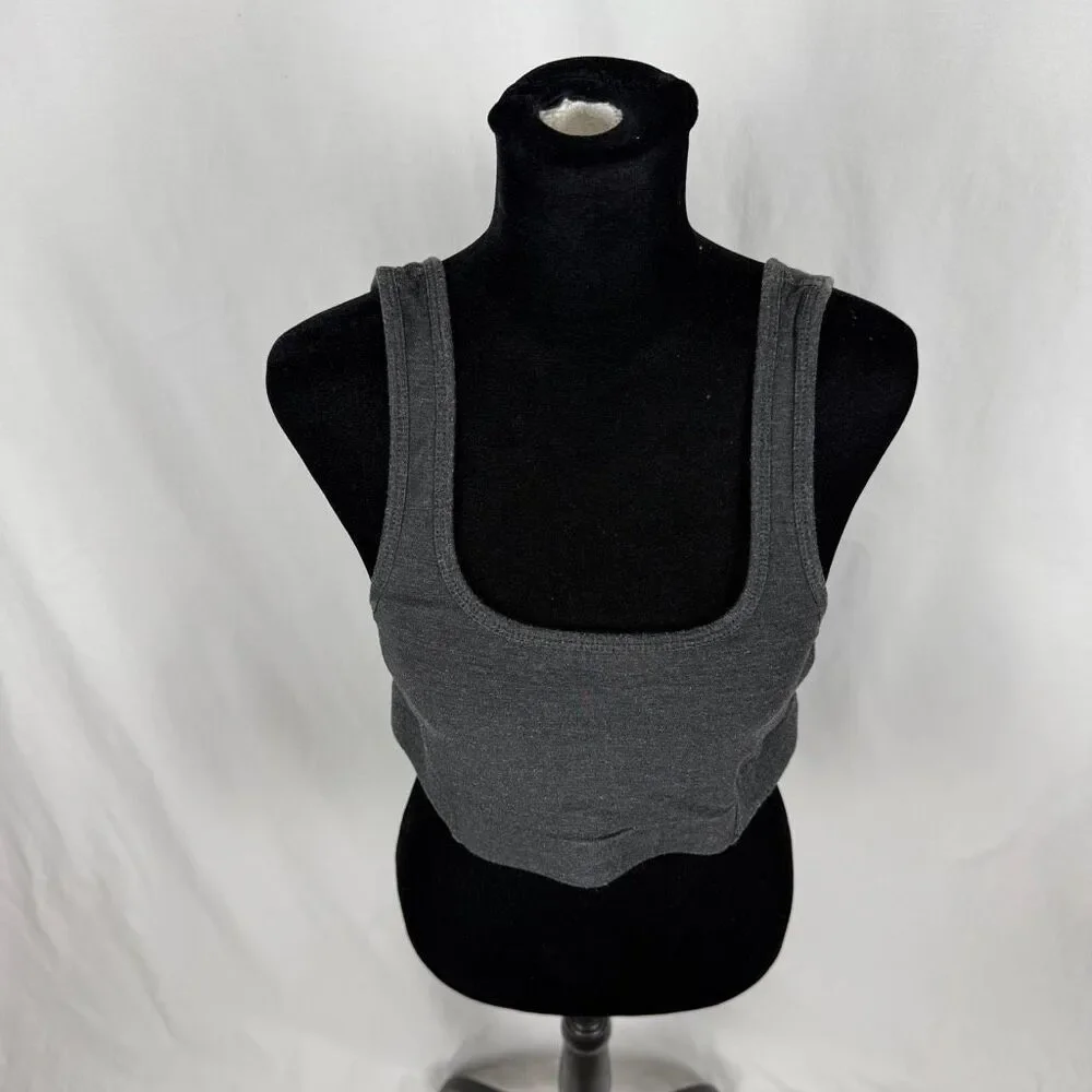 Aerie Gray Cotton Ribbed Sports Bra - Women’s XL‎